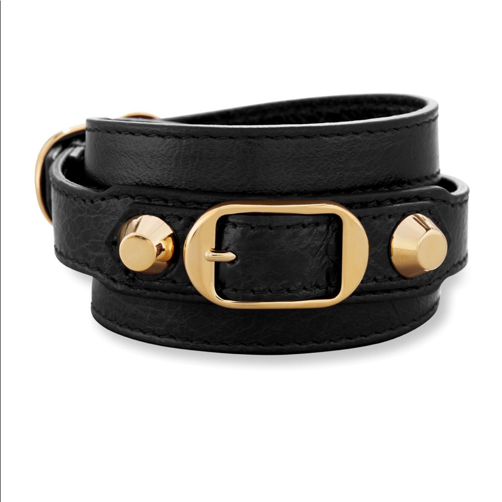 Balenciaga Classic Leather Wrap Bracelet
